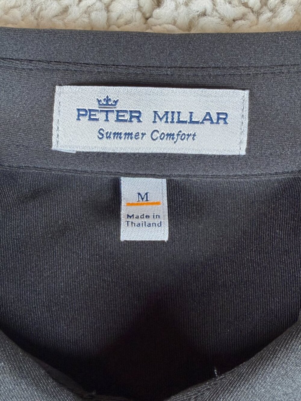 Peter Millar Summer Comfort Golf Polo Shirt Mens Size M Black - Picture 3 of 6
